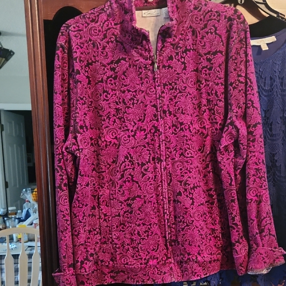 Pink and Black Floral Jacket